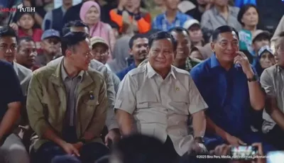 presiden prabowo tapanuli selatan bersama pengungsi